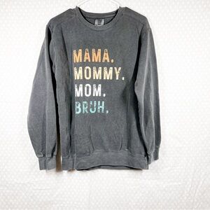 Comfort Colors Washed Grey Mama Graphic Print Sweatshirt‎